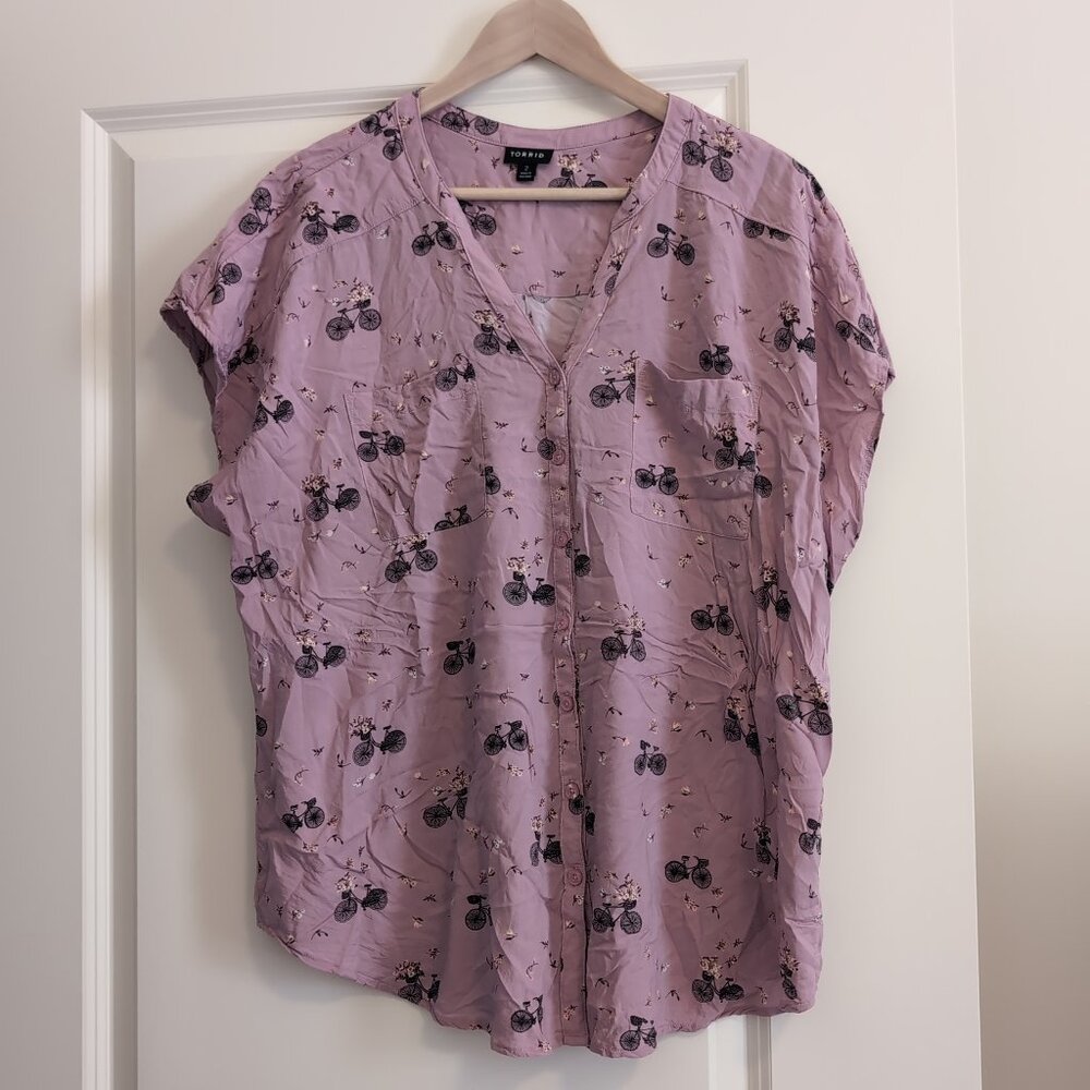 torrid bicycle print blouse